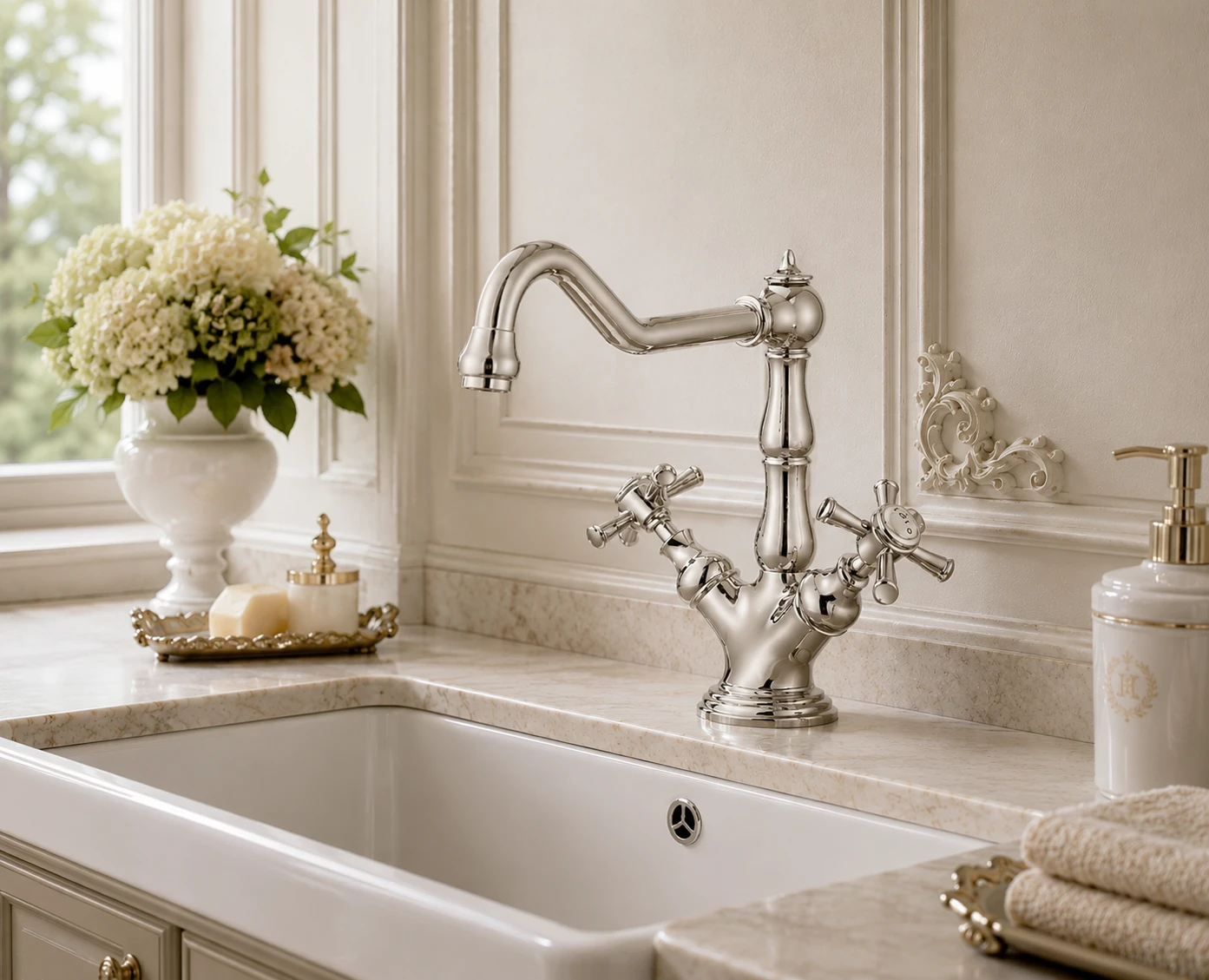 Vòi lavabo nóng lạnh 1 lỗ mạ Crôm 60C4088MAC