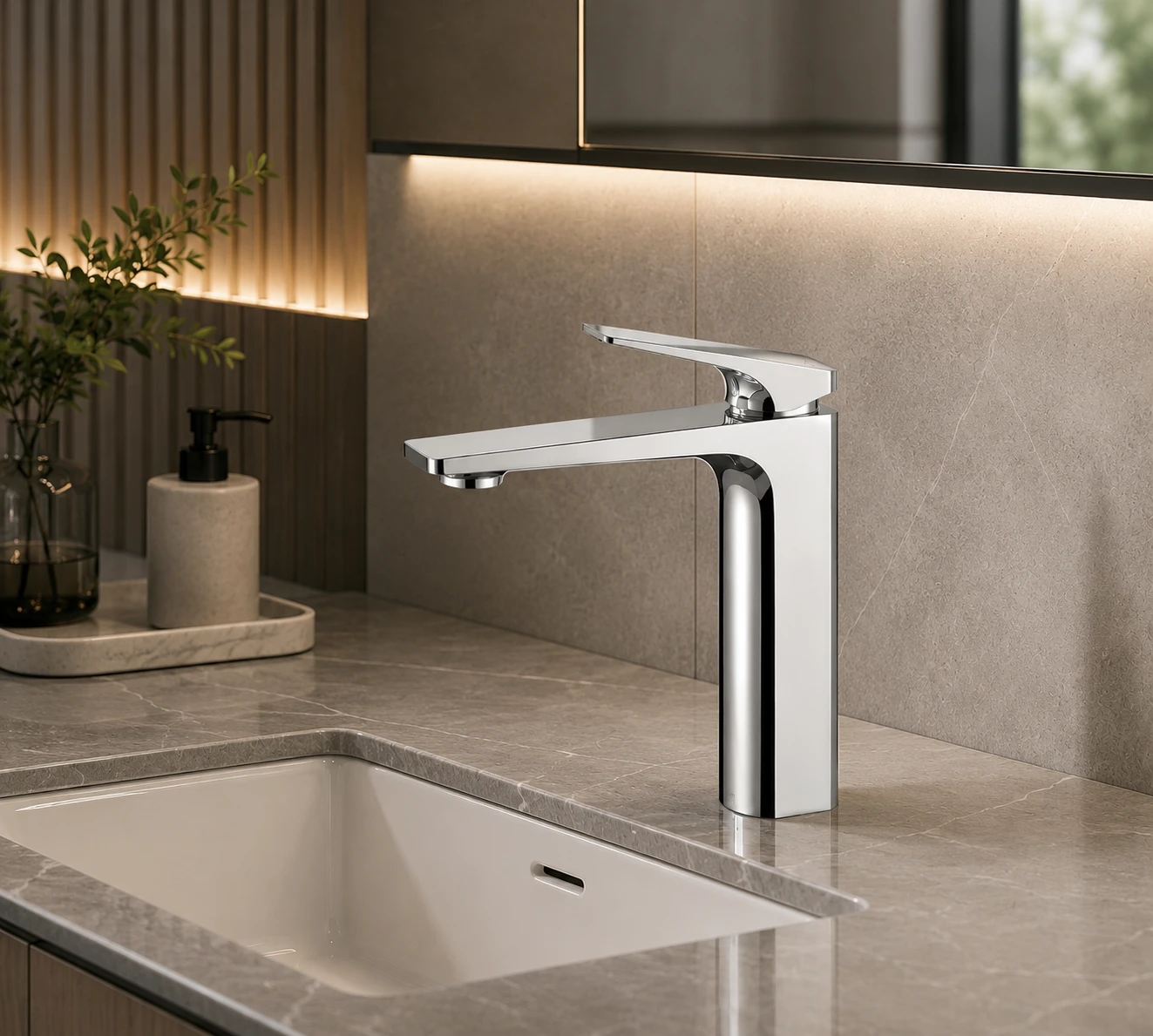 Vòi chậu cao nóng lạnh 1 lỗ BNP2119