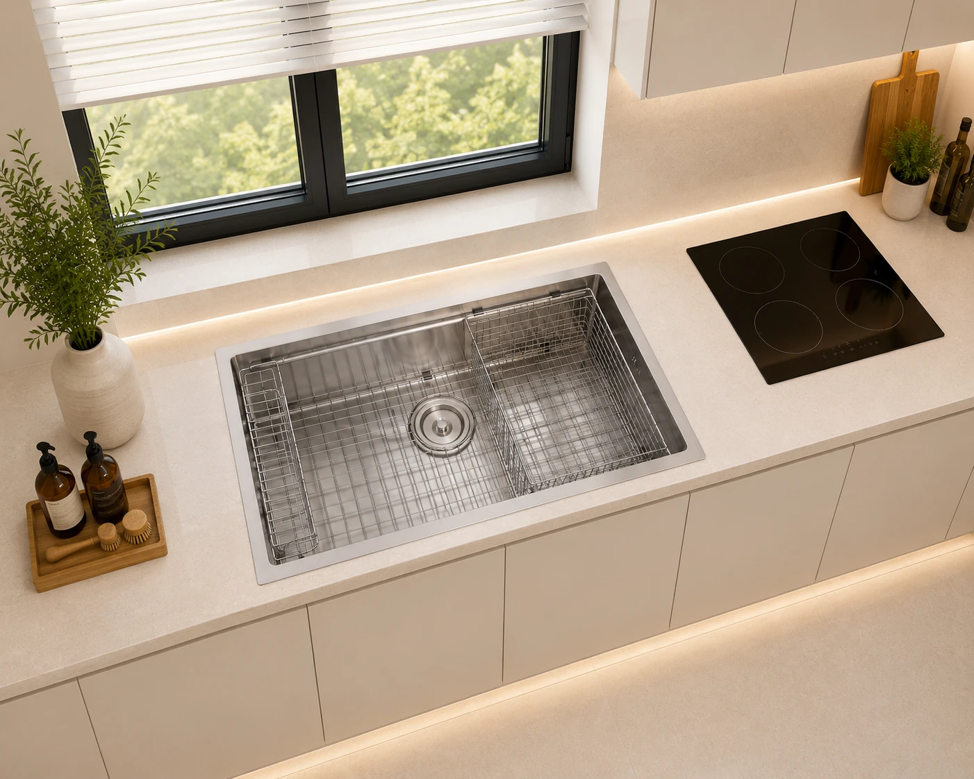 Chậu rửa một hố âm bàn, một lỗ thoát tràn DS8148