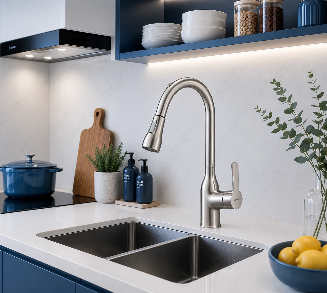 Vòi bếp cảm ứng nóng lạnh KEU1719