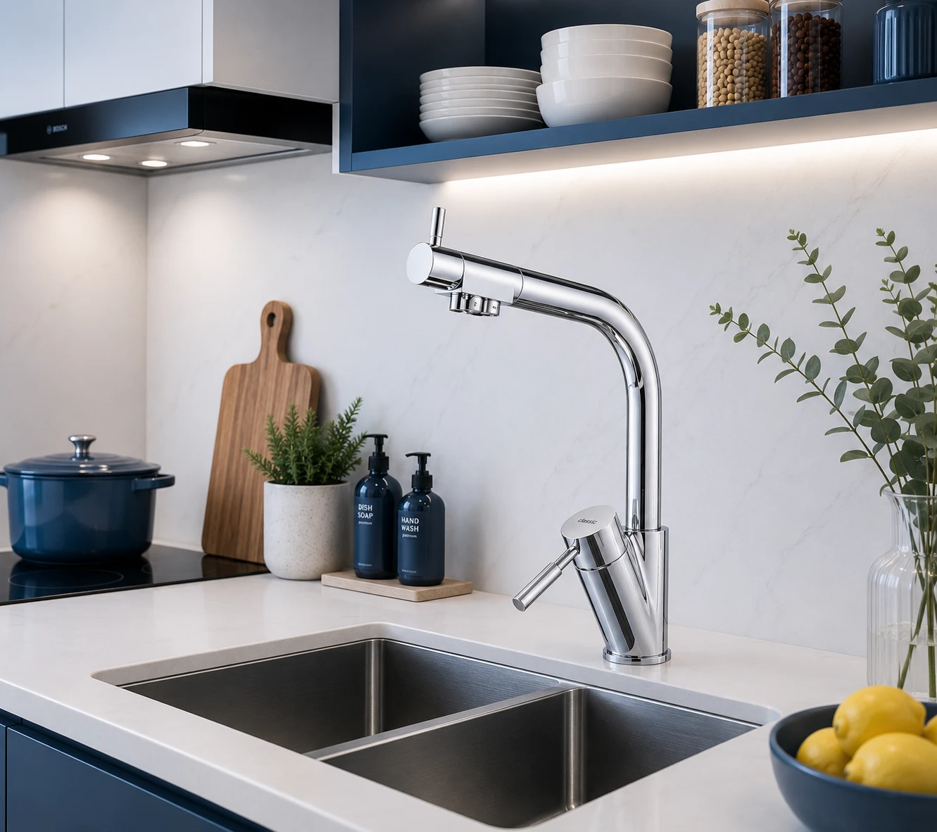 Vòi bếp nóng lạnh 3 đường nước KRN1456